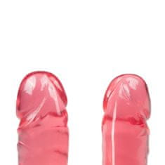 Crystal Jellies Dvojni dildo Jr. Veined Double Header 30 cm, roza