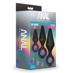 Anal Adventures Komplet analnih čepov Anal Adventures Platinum, črn