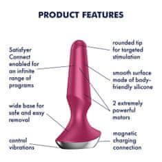 Satisfyer Satisfyer vibracijski analni čep Plug-ilicious 2, rdeča