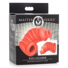 Master Series Silikonska kletka za penis Red Chamber, rdeča