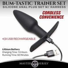 Master Series Vibracijski analni čep s pasom in daljincem Bum-Tastic