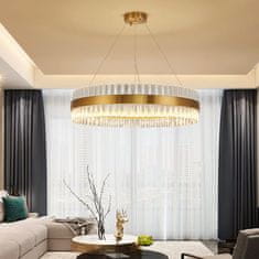 Greatstore MONAKO čudovit zlati LED lestenec s kristali Ø80 cm 11520