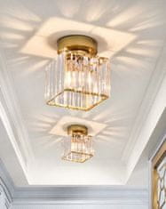 Greatstore Plafond, Točkovna stropna svetilka zlata s kristali Glamour square pribl. 20x20 11608