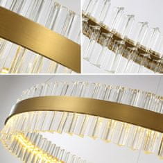 Greatstore MONAKO čudovit zlati LED lestenec s kristali Ø80 cm 11520