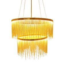 Greatstore Gold Avenue fontana dvojni lestenec zlate verige Ø80cm + Ø60cm