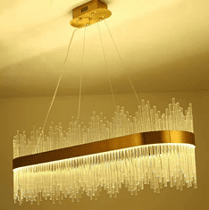 shumee Zlati 100 cm dolg lestenec s kristalom Royal Crystal Gold 11527