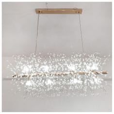 Greatstore Dolg zlat lestenec za jedilnico GOLD Deluxe 12 dolžina 90cm 11490