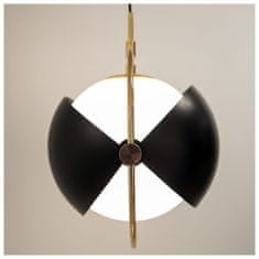 Gumis obesek svetilka 40cm črno-bela zlata steklena krogla premične strani v11450