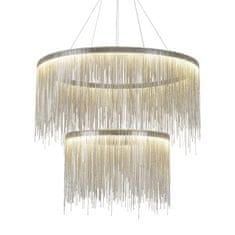 shumee Vodnjak Silver Avenue z dvojnim lestencem srebrne verige Ø80cm + Ø60cm