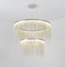 shumee Vodnjak Silver Avenue z dvojnim lestencem srebrne verige Ø80cm + Ø60cm