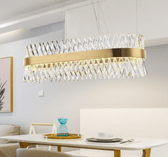 Greatstore Zlati 100 cm lestenec s kristali iz kolekcije MONTE CARLO Crystal Gold 11532