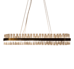 Greatstore MONAKO čudovit zlati LED lestenec s kristali 100 cm ovalni 11520