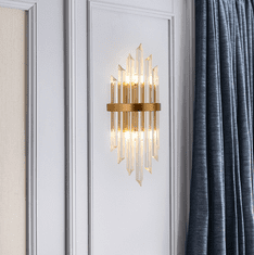 Greatstore MONAKO lepa zlata stenska svetilka s kristali V22451
