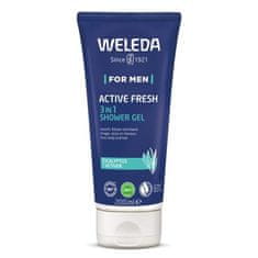 Weleda For Men Active Fresh 3in1 osvežilen gel za prhanje za telo, obraz in lase 200 ml za moške