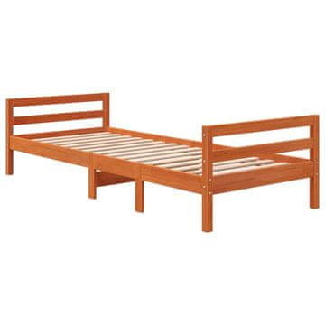 Vidaxl Posteljni okvir brez vzmetnice voščeno rjav 90x200 cm borovina