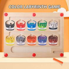Netscroll Labirint Barv, didaktična magnetna igra za razvijanje koordinacije rok, razvrščanje in spoznavanje barv, ter učenje prvih številk, izdelana iz lesa, odlično darilo za najmlajše, SortBoard, 1