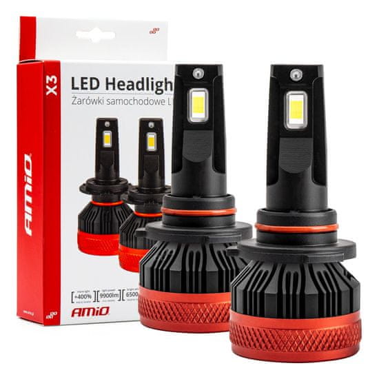 AMIO LED avtomobilske žarnice x3 serije hb3 9005 6500k canbus amio-02982