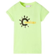 shumee Otroška majica neon rumena 140