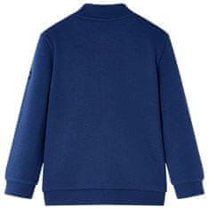 Vidaxl Otroški pulover z zadrgo mornarsko moder 116