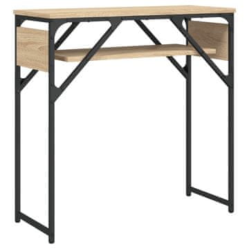 Vidaxl Konzolna mizica s polico sonoma hrast 75x30x75 cm inž. les