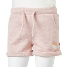 Vidaxl Otroške kratke hlače z vrvico mešana svetlo roza 140
