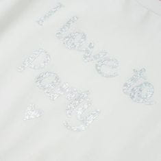 Vidaxl Otroška majica s kratkimi rokavi z volančki bela 104
