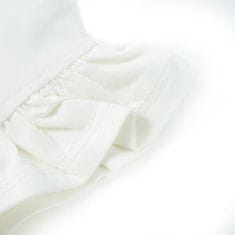 Vidaxl Otroška majica s kratkimi rokavi z volančki bela 104
