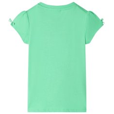 Greatstore Otroška majica s kratkimi rokavi svetlo zelena 140