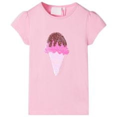 shumee Otroška majica s kratkimi rokavi živo roza 116