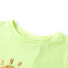 Greatstore Otroška majica s kratkimi rokavi neon rumena 92