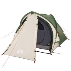 Vidaxl Šotor za kampiranje za 2 osebi zelen 320x140x120 cm 185T taft