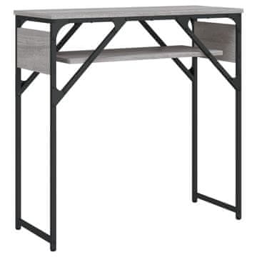 Vidaxl Konzolna mizica s polico siva sonoma 75x30x75 cm inž. les