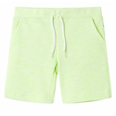 Greatstore Otroške kratke hlače z vrvico neonsko rumene 128
