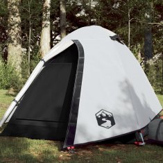 Vidaxl Šotor za kampiranje za 2 osebi bel 254x135x112 cm 185T taft