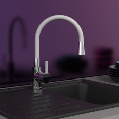 Vidaxl EISL Mešalna armatura za umivalnik FLEXO krom svetlo siva