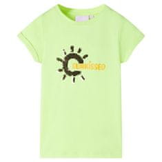 shumee Otroška majica s kratkimi rokavi neon rumena 116