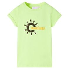Vidaxl Otroška majica neon rumena 128