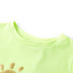 shumee Otroška majica s kratkimi rokavi neon rumena 116
