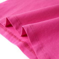 Greatstore Otroška majica s kratkimi rokavi temno roza 128