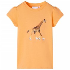 Greatstore Otroška majica s kratkimi rokavi živo oranžna 104