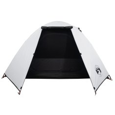 Vidaxl Šotor za kampiranje za 2 osebi bel 224x248x118 cm 185T taft