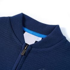 Vidaxl Otroški pulover z zadrgo mornarsko moder 116