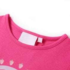Vidaxl Otroška majica s kratkimi rokavi temno roza 128