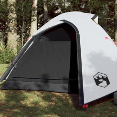 Vidaxl Šotor za kampiranje za 2 osebi bel 264x210x125 cm 185T taft