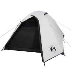 Vidaxl Šotor za kampiranje za 2 osebi bel 264x210x125 cm 185T taft
