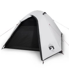 Vidaxl Šotor za kampiranje za 2 osebi bel 264x210x125 cm 185T taft