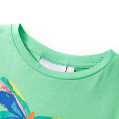 Greatstore Otroška majica s kratkimi rokavi svetlo zelena 140