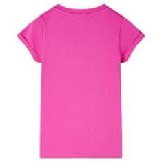 Vidaxl Otroška majica s kratkimi rokavi temno roza 92