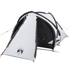 Vidaxl Šotor za kampiranje za 2 osebi bel 320x140x120 cm 185T taft