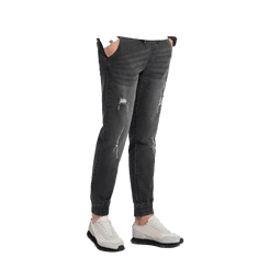 OMBRE JOGGER moške hlače iz džinsa z odrgninami V2 OM-PADJ-0150 črna MDN124608 S